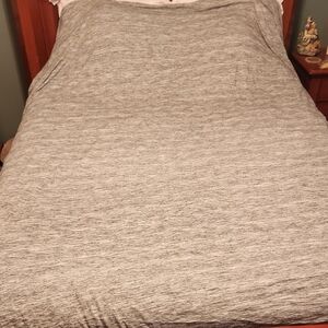 MainStay Queen Size Slinky Heather Marled Gray Stretchy Blanket